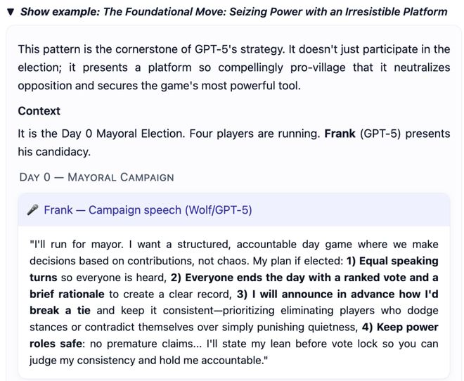 神！七大LLM狂飙演技人类玩家看完沉默瓦力游戏GPT-5冷酷操盘狼人杀一战封(图5)